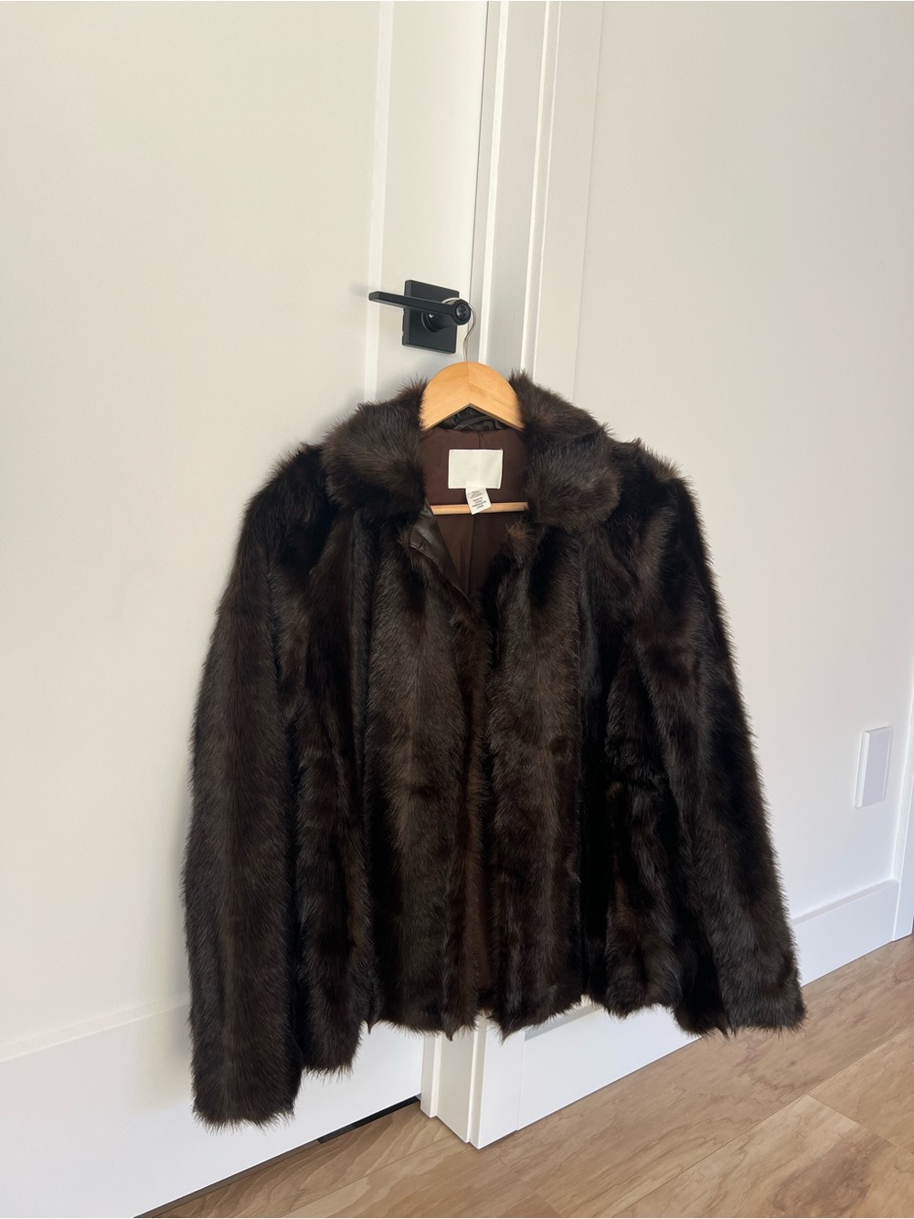 H&M Dark Brown Faux Fur Jacket